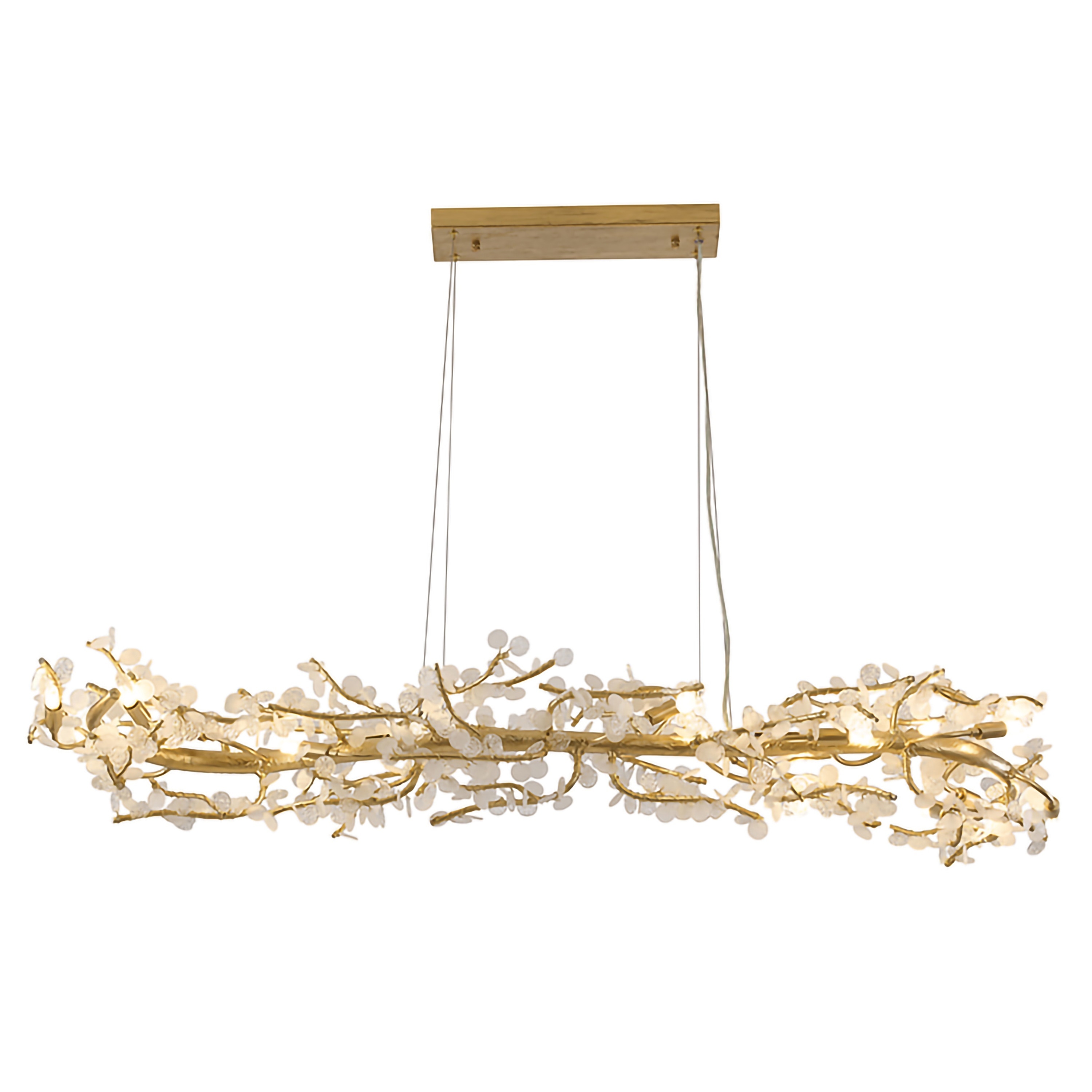 Contemporary 16-Light Gold Aluminum Chandelier With Clear Glass