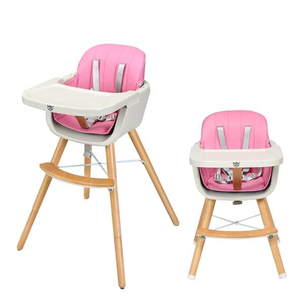Shop Baby Joy Wooden High Chair Baby Toddler 3 In 1 Convertible