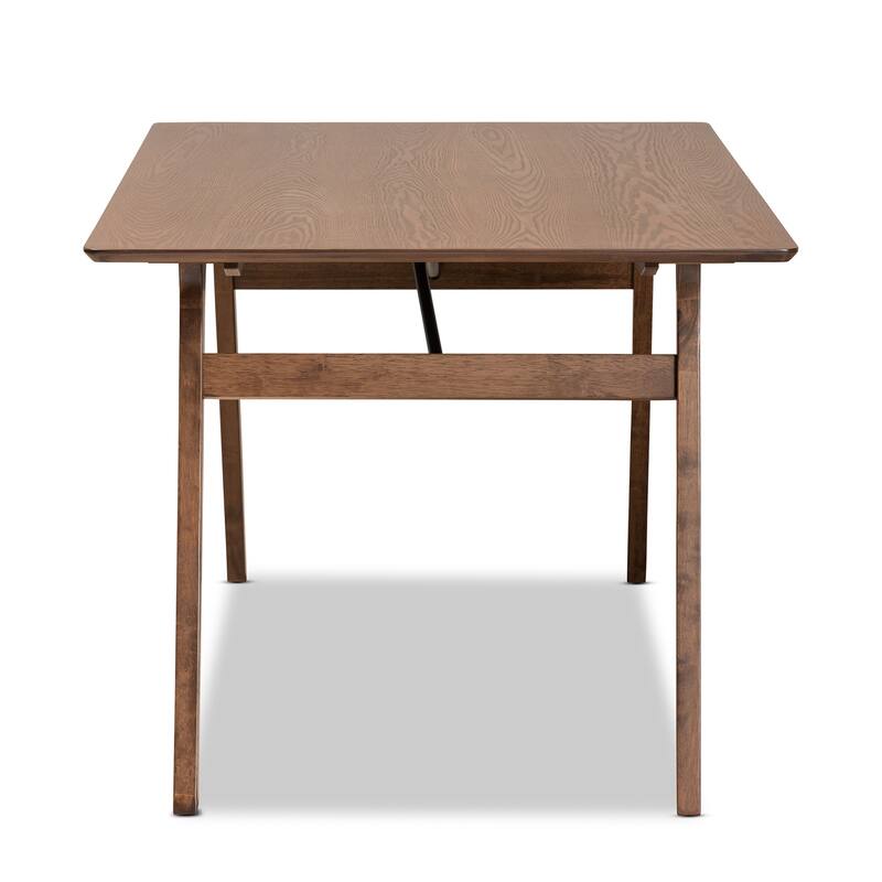 Modern Wood Dining Table - Mid-Century Design, Walnut Finish, 59" Wide, Rectangular Table - 35.4