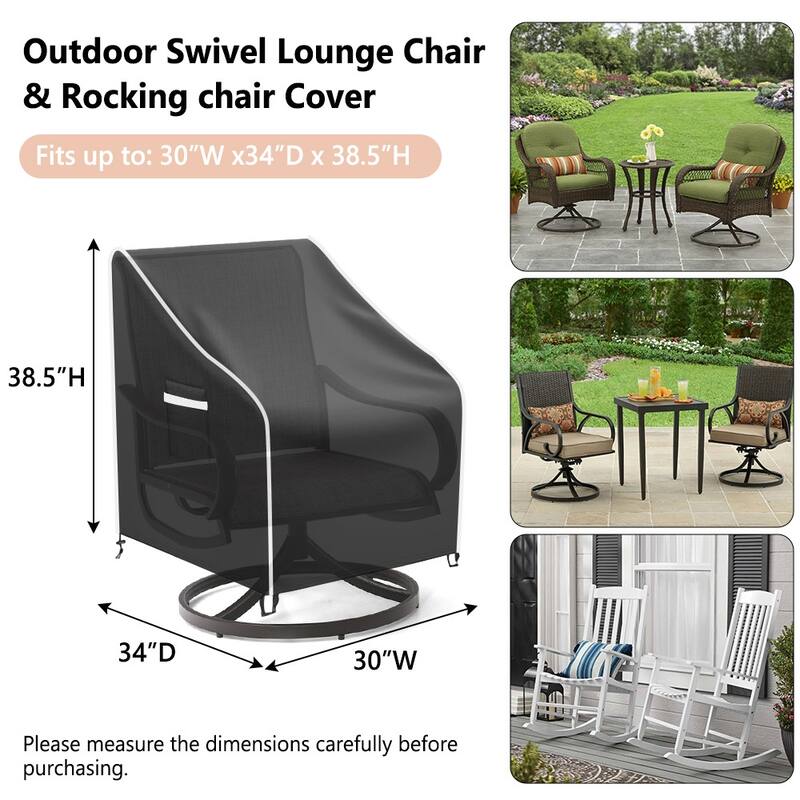 2 Pack Waterproof Outdoor Swivel Lounge Chair Cover