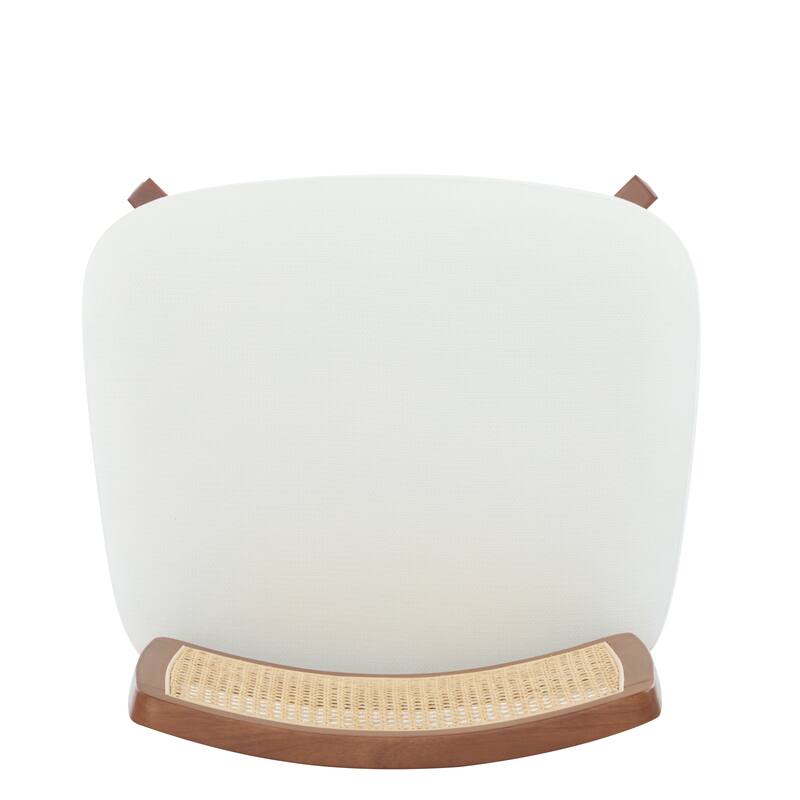 Woven Backrest Lounge Chairs (Set of 2）with Sturdy Wooden Frames, Polyester Upholstered Seats, and Minimalist Design