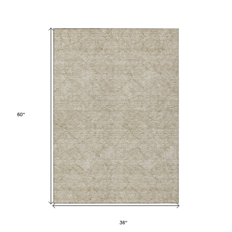 HomeRoots Floral Transitional Rectangle Outdoor Rug