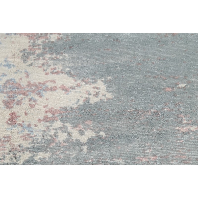 Multi-Color Modern Abstract Area Rug Hand-Knotted Wool Carpet - 8'0"x 9'10"