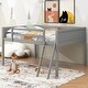 preview thumbnail 3 of 7, Full Wood Loft Bed Frame with Ladder, Ladder can be Placed on The Left or Right, for Boys Girls Kids Adults Toddler, Gray