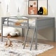 preview thumbnail 19 of 30, Twin Size Wood Loft Bed with Flexible Ladder Placement, Guardrails, and Slide - Gray, Space-Saving Design for Play and Rest