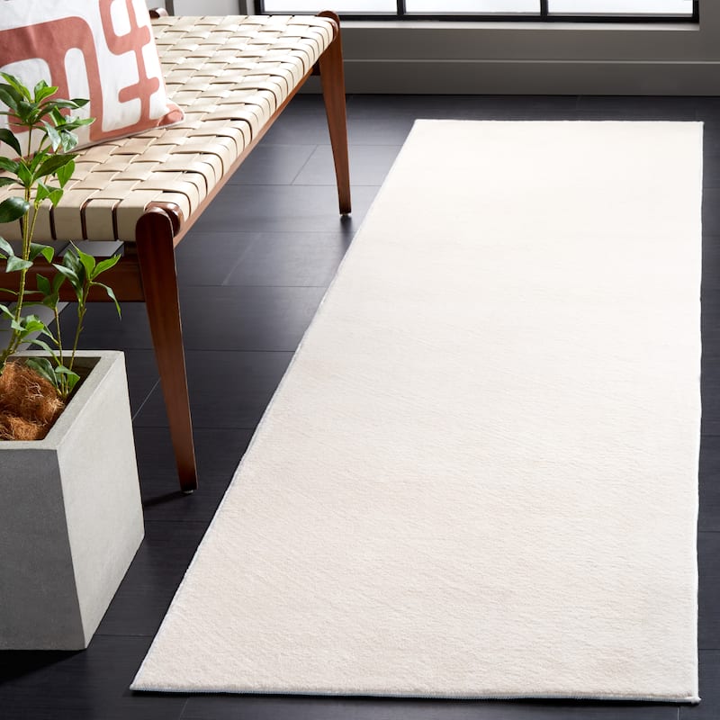 SAFAVIEH Faux Rabbit Fur Vezia Machine Washable Slip Resistant Nanami - 2' 3" x 8' - Beige - Runner