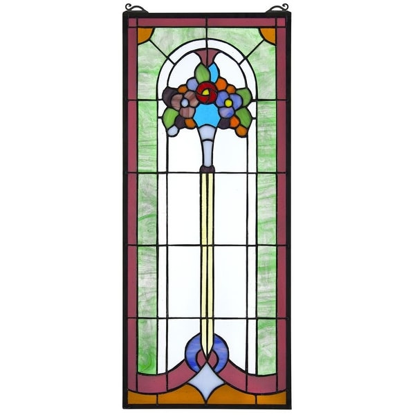 Design Toscano Bouquet of Posies Tiffany-Style Stained Glass Window