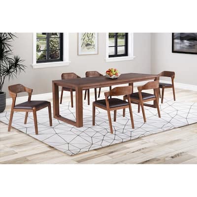 Rasmus Mid Century Wood 7 Piece Dining Set