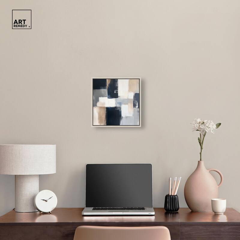 Blue and Tan Abstraction I Canvas by Art Remedy