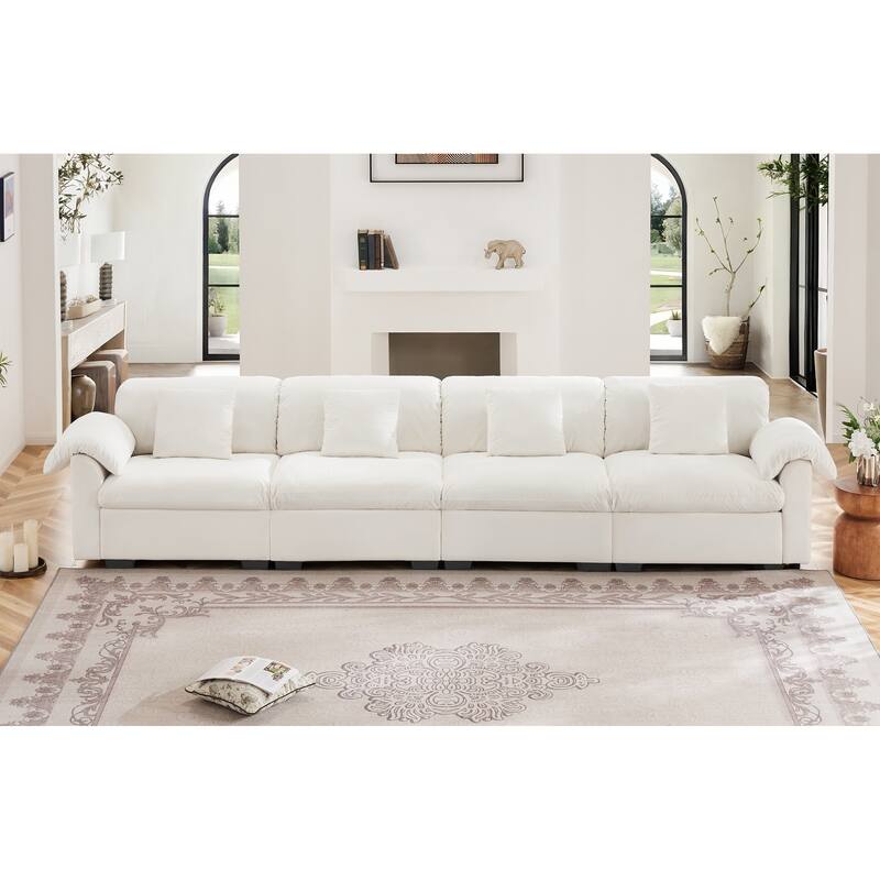 Large Deep Seat Modular Sofa with Storage Seats