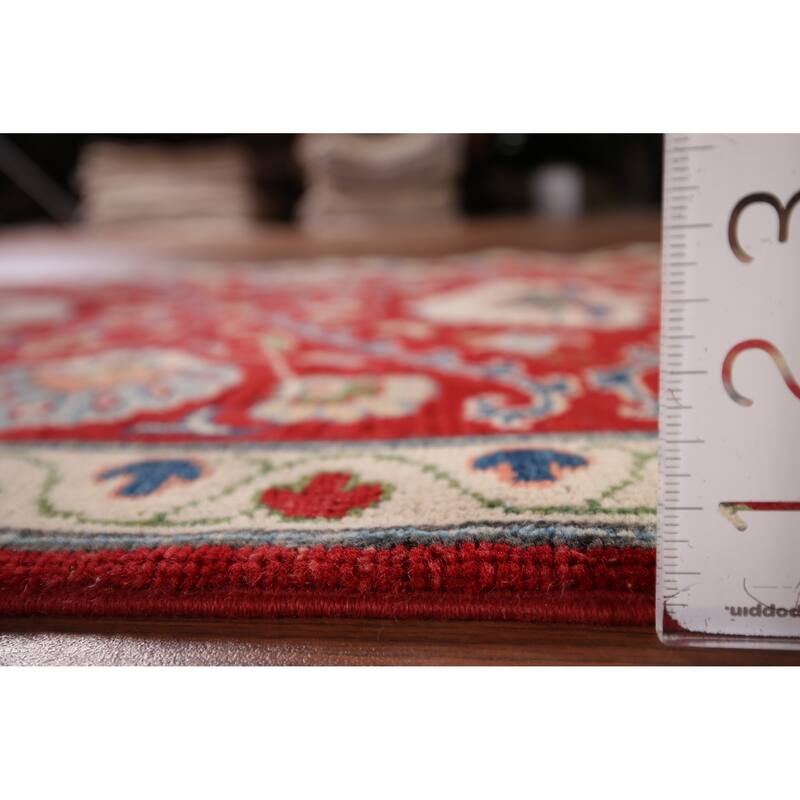 Red Kazak Runner Rug Handmade Traditional Wool Carpet - 2'9" x 9'8"
