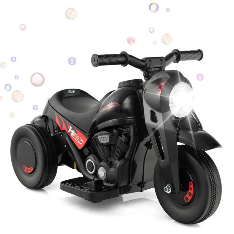6V Kids Electric Ride on Motorcycle with Bubble Maker and Music - 32"x 14" x 17"