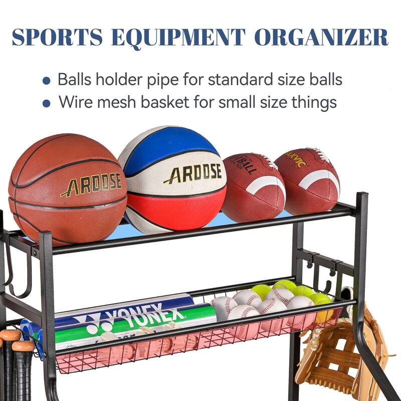 Garage Storage Sports Gear Organizer with Wheels