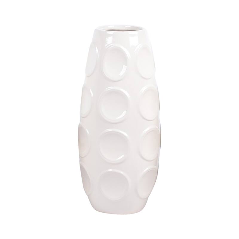 Sagebrook Home Stoneware Circle Embossed Vase
