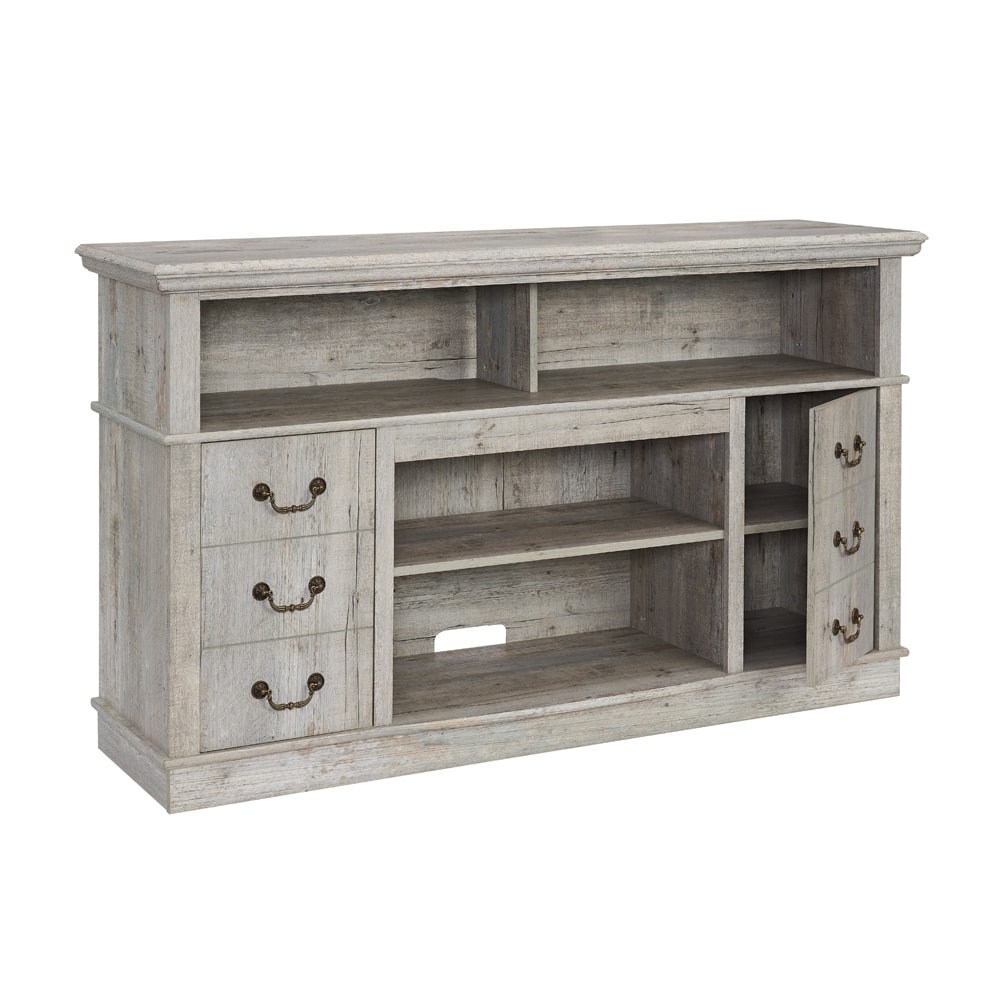Farmhouse TV Stand For TV Up To 65", Rustic Entertainment Center Media Console With Open Closed Storage Space