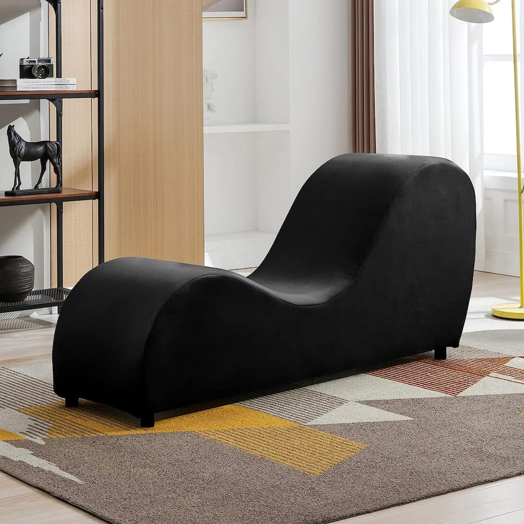 Mixoy Curved Chaise Lounge Yoga Chair for Stretching Relaxing Exercising - 60.6*18.1*27.6