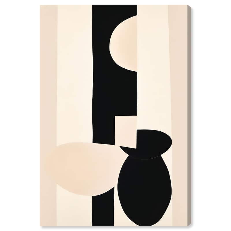 Wynwood Studio Canvas Abstract Vases in between Black and Cream White Modern & Contemporary Wall Art Canvas Print - 36 x 24