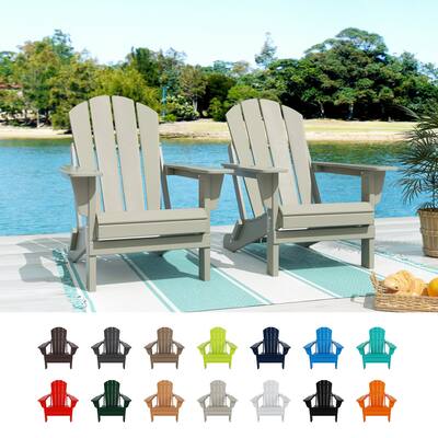 POLYTRENDS Laguna Outdoor Eco-Friendly Poly Folding Adirondack Chair (Set of 2)