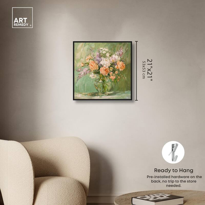 Vase and Greenery Canvas by Art Remedy