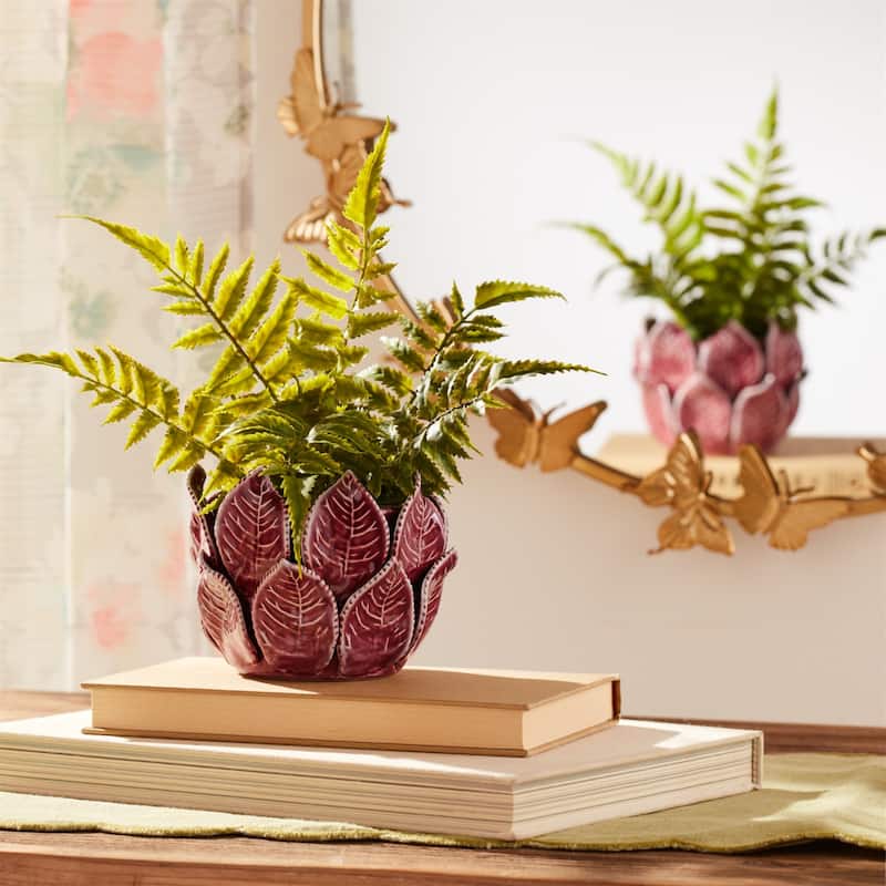 Ceramic Leaves Bud Vases - 4.5" - Set of 2