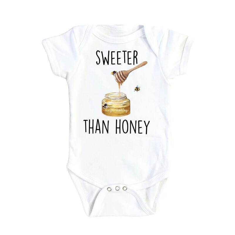 Honey Sweet Bee - Baby Boy Girl Clothes Infant Bodysuit Funny Cute Newborn - Natural - 0-3M