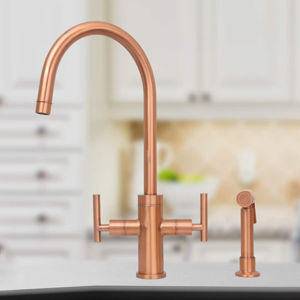 Two-Handles Kitchen Faucet with Side Spray