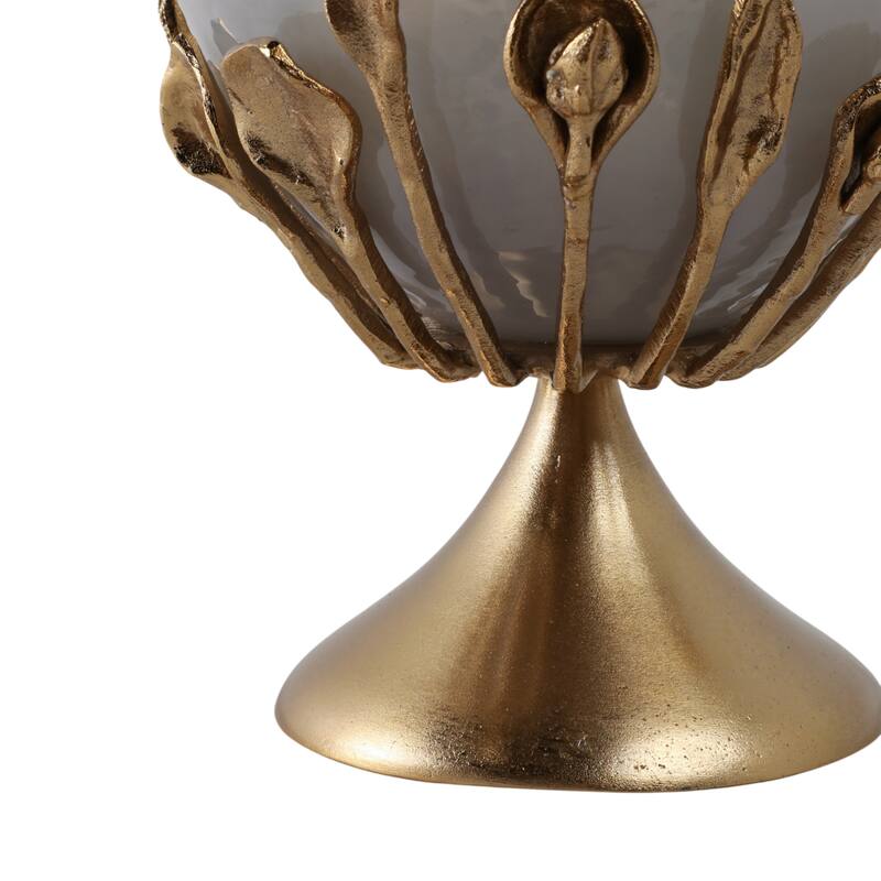 Glass Candle Holder Pedestal Hurricane Contemporary Tabletop Accent