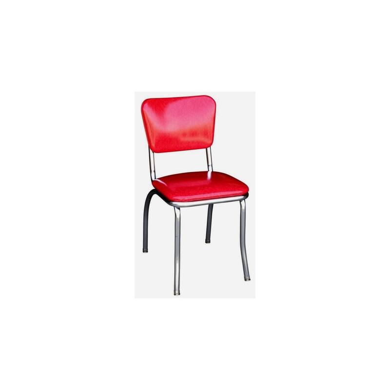 Elegant Diner Chair - Chrome Base, Wood Seat, Solid Back - 19.5" x 15.5" x 31.5" - 31.5