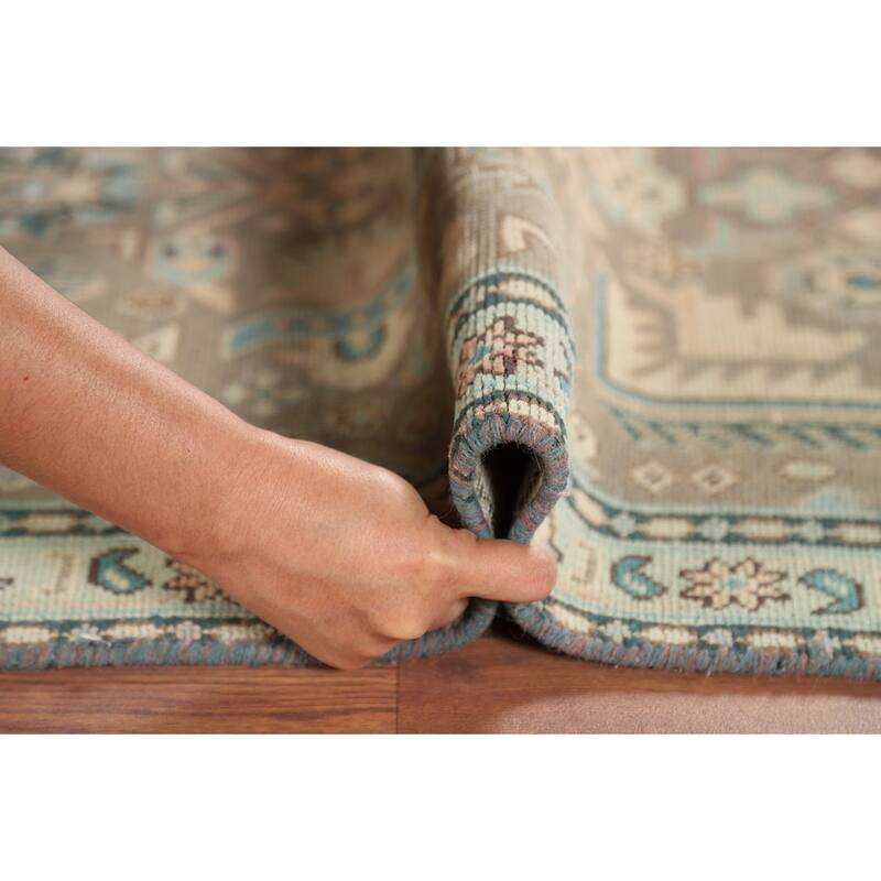 Geometric Tabriz Persian Vintage Accent Rug Hand-Knotted Wool Carpet - 2'7" x 4'10"