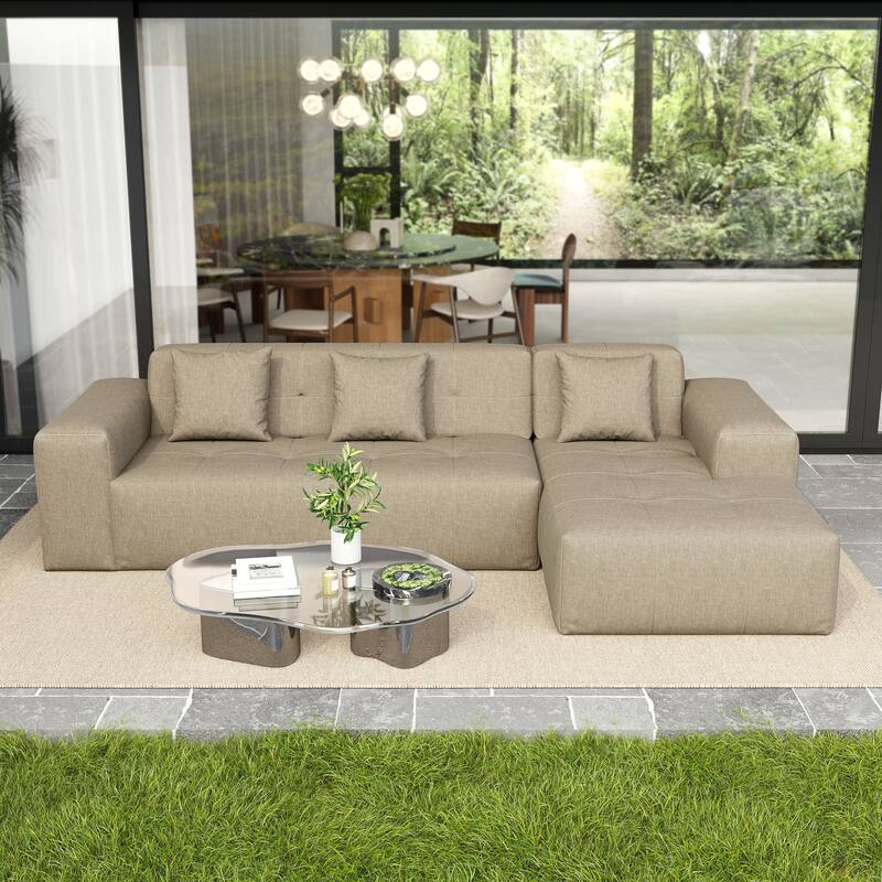 Casual Outdoor Oversized Sectional Sofa Loveseat Chaise Set