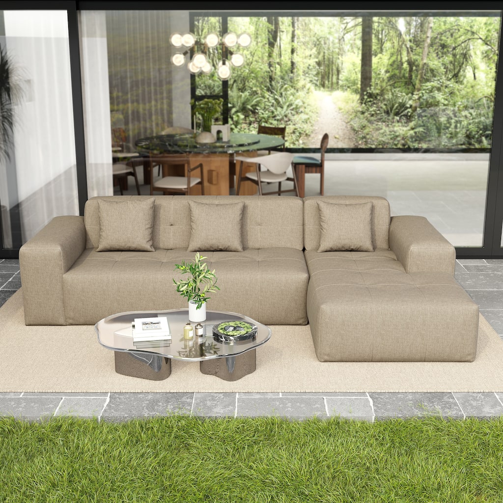 Casual Outdoor Oversized Sectional Sofa Loveseat Chaise Set