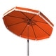 preview thumbnail 18 of 34, SAFAVIEH Milan 9ft Round Outdoor Patio Umbrella with Fringe Trim - UV Resistant, Crank Lift & Button Tilt