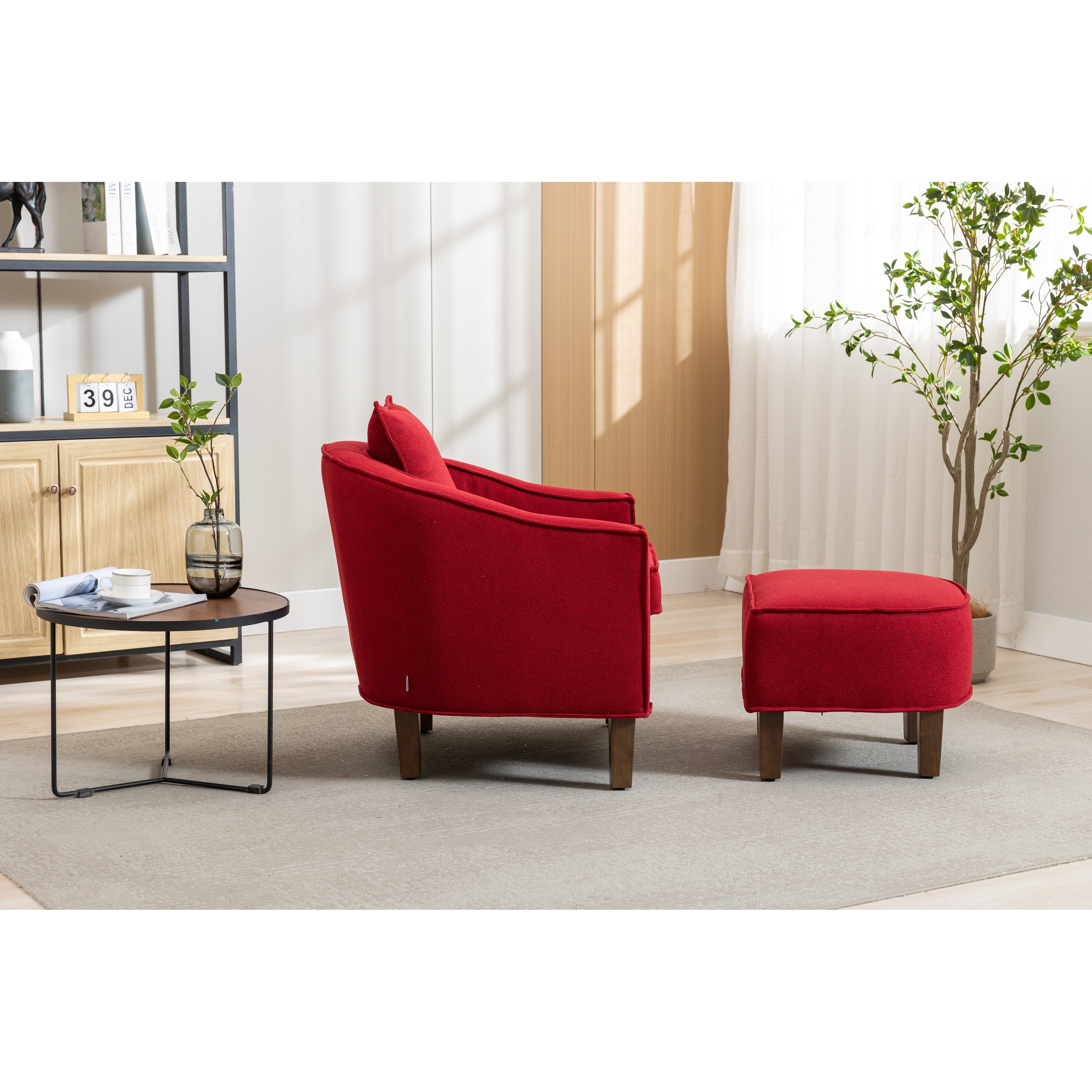 Living Room Accent Chair Lounge Round Barrel Chairs with