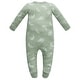 preview thumbnail 3 of 1, 100% Organic Cotton Zip Footed Pajamas - Feather Green