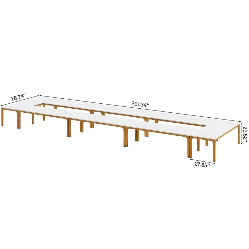 78.74-Inch Conference Table Set,13FT Conference Room Table, Large Rectangle Meeting Seminar Tables Set,Long Business Tables