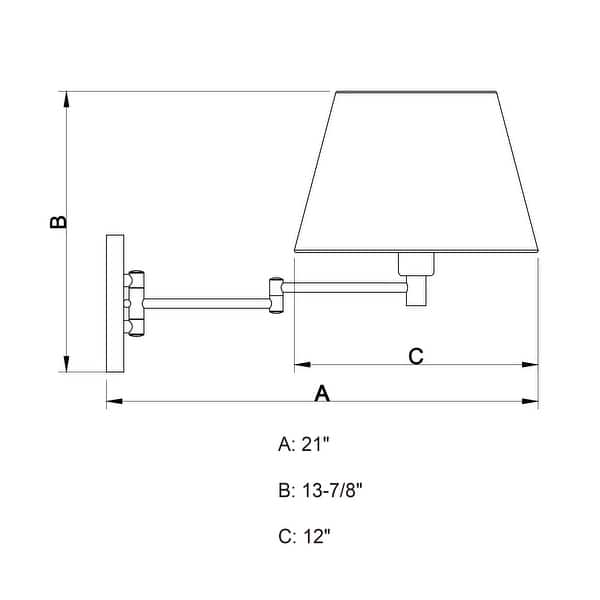 Chapeau Plug-In Brass Cone Motion Sensor Swing Arm Wall Lamp White Linen Shade - 12-in W x 13-in H x 22.25-in D