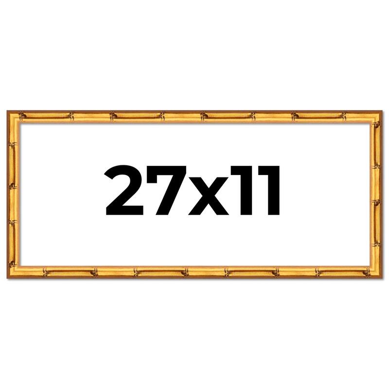 27x11 Frame Gold Bamboo Picture Frame Modern Photo Frame Includes UV Acrylic Shatter Guard Front Acid Free Foam Backing Board