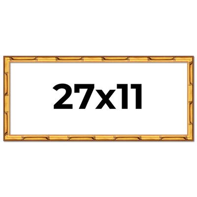 27x11 Frame Gold Bamboo Picture Frame Modern Photo Frame Includes UV Acrylic Shatter Guard Front Acid Free Foam Backing Board