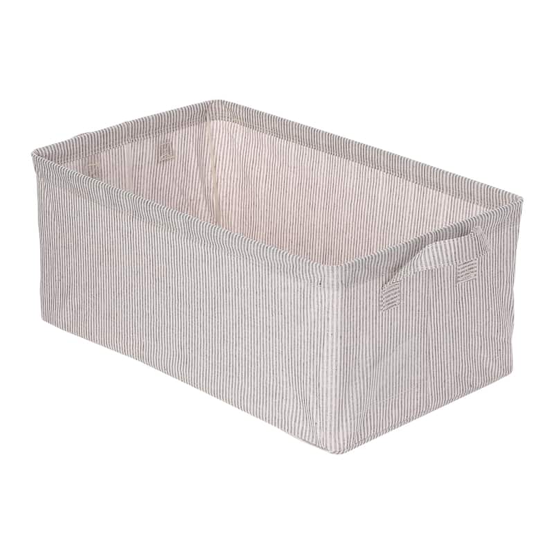 Fabric Storage Bin with Handles for Shelves Closet, Collapsible Storage Cube Basket for Organizing Clothes Books - 18.5*11*8in - Grey