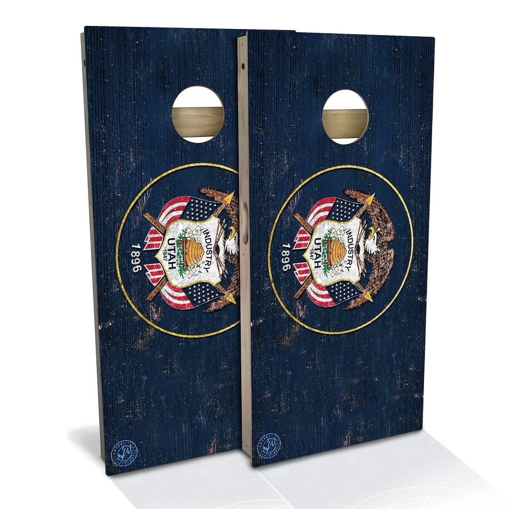 Utah Flag Outdoor Cornhole Board Set