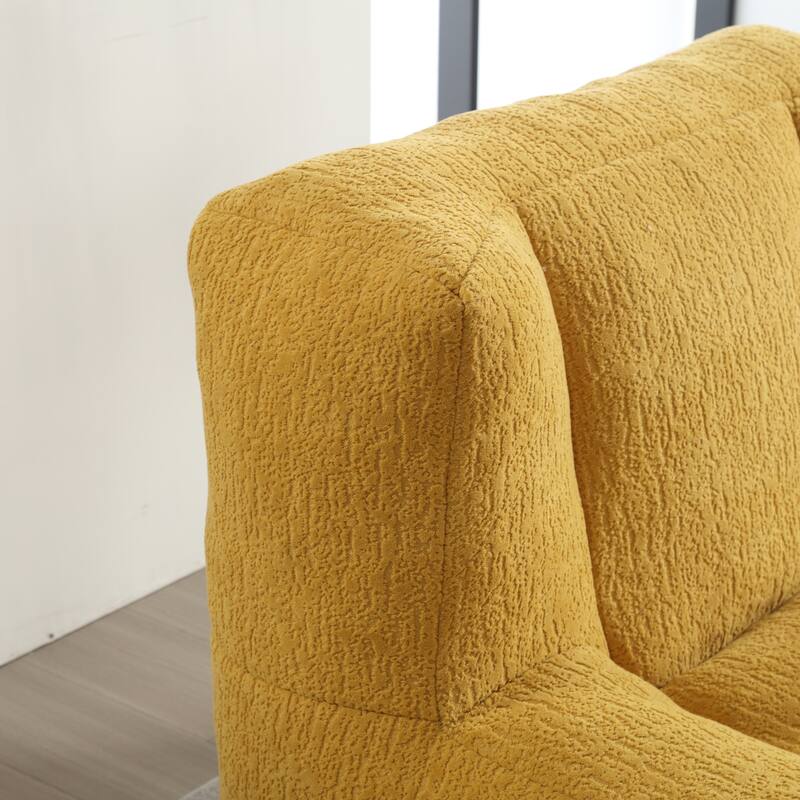 Fluffy Bean Bag Chair with Memory Foam and Ottoman, Super Soft Velvet Bean Bag for Adults & Kids, Comfortable Lazy Sofa