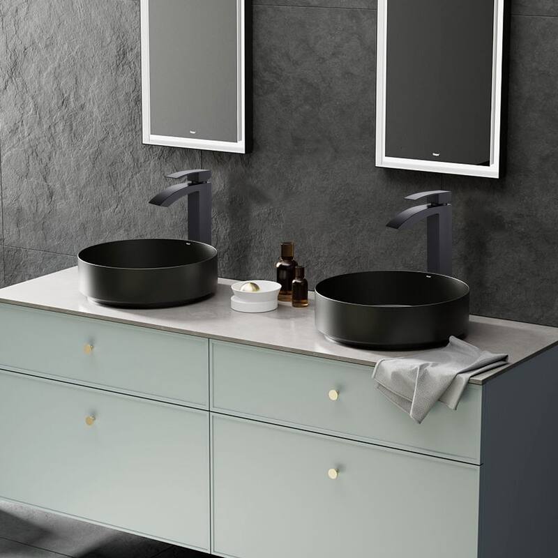 Rbrohant Single Handle Bathroom Vessel Sink Faucet, Waterfall Single Hole Basin Faucets