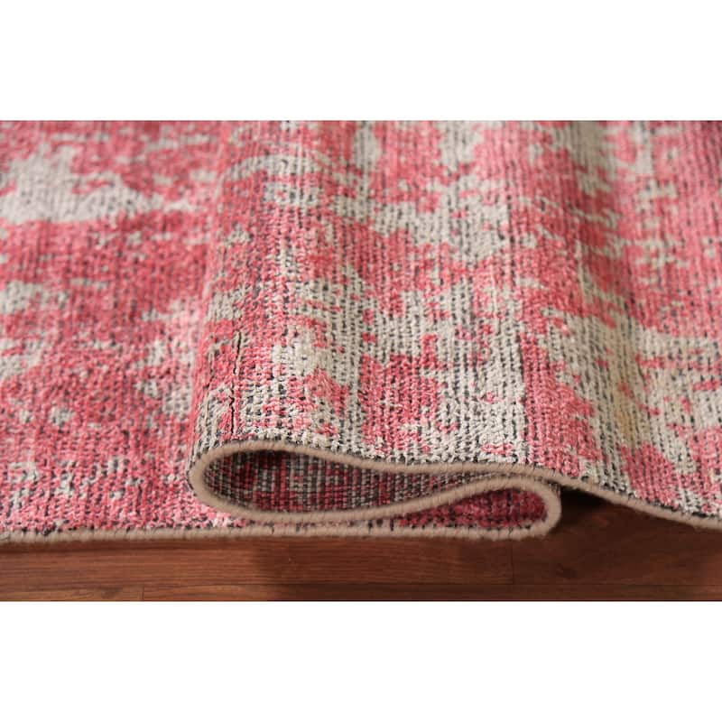 Contemporary Abstract Oriental Runner Rug Handmade Wool Carpet - 2'11"x 8'3"
