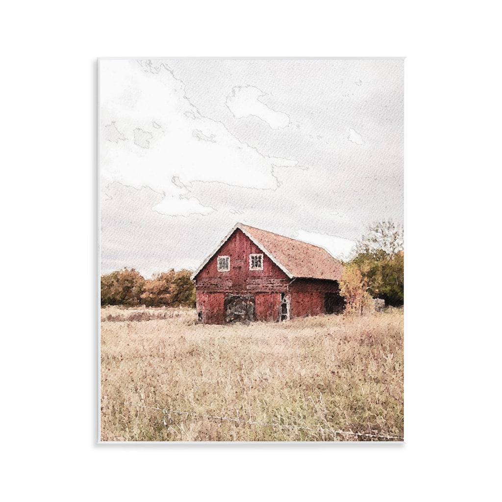 Stupell Red Barn Country Terrain Wall Plaque Art Design By Susan Ball