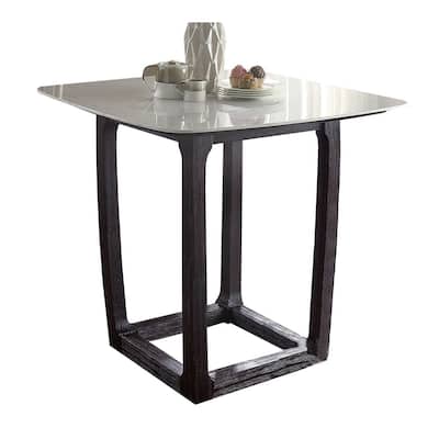 Square Counter Height Table in White and Weathered Espresso