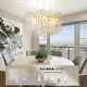 preview thumbnail 5 of 22, Crystal Tree Branch Chandelier Modern Round Ceiling Pendant Light