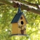 preview thumbnail 50 of 62, Glitzhome 10"H Multicolor Cute Distressed Solid Wood Birdhouse with 3D Flowers