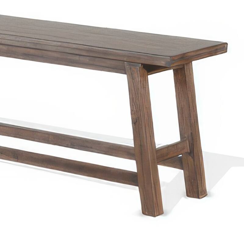 Yael Counter Height Bench, Light Brown Mahogany, Mindi Wood, 60 Inch
