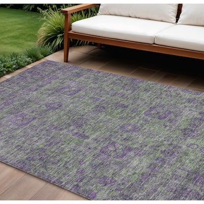 HomeRoots Oriental Transitional Rectangle Outdoor Rug