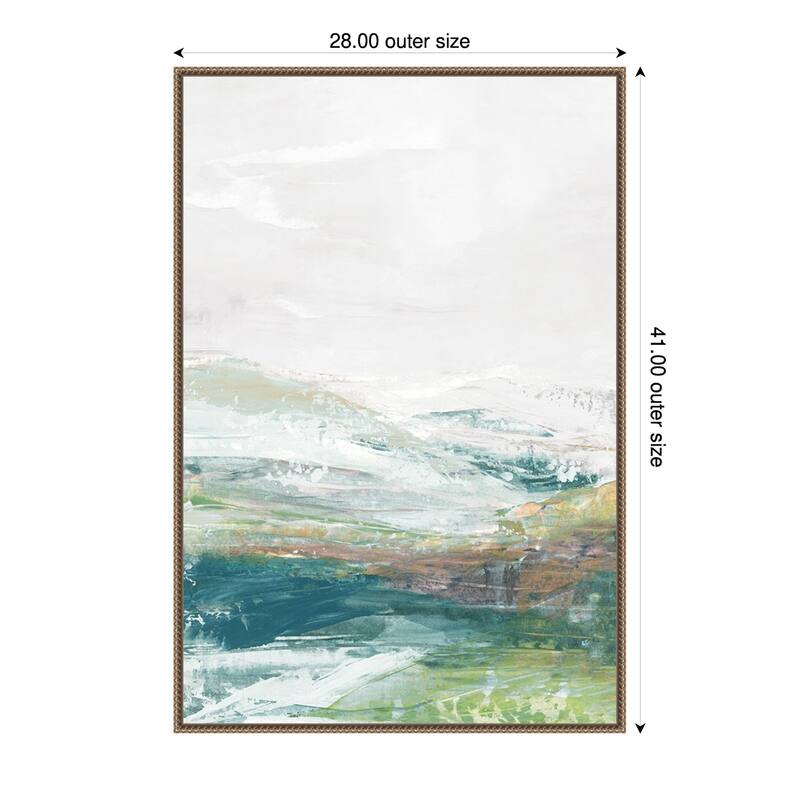 Verdant Vista No. 1 by Hannah Dawson Framed Canvas Wall Art Print - 28 x 41 in